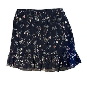 Revamped embroidered  floral ruffle skirt